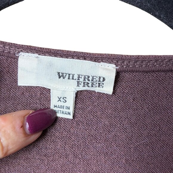 Wilfred Free (Aritzia) Katsia Long Sleeve Wrap Top (Purple) - Size XS - Picture 2 of 8